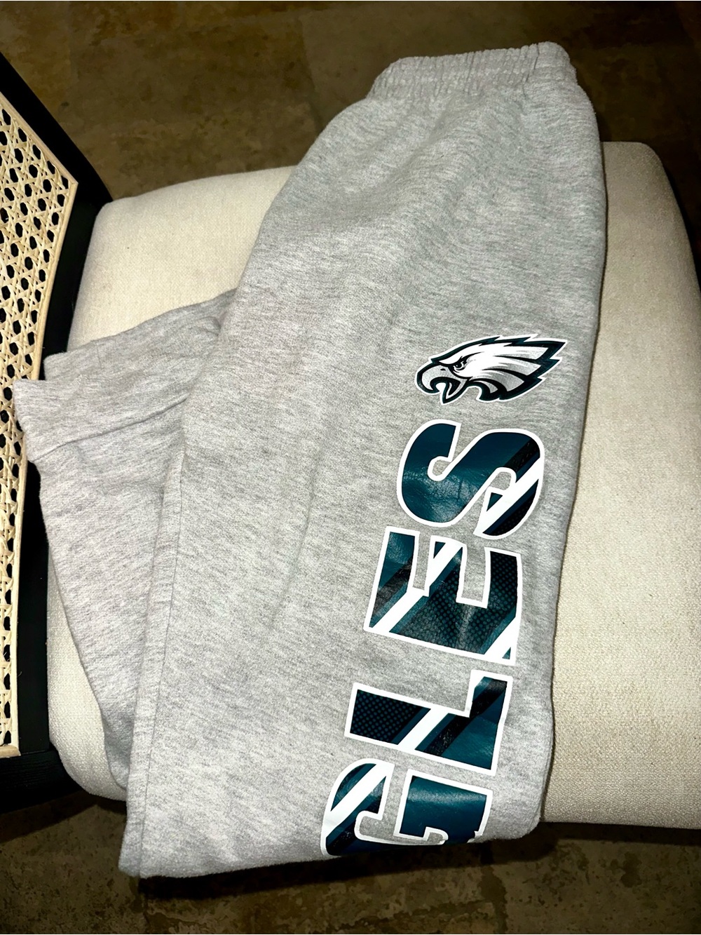NFL Gray Philadelphia Eagles Sweatpants with Green Logo